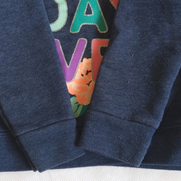 garanimals navy floral glitter graphic crewneck sweatshirt 2T toddler girls - Picture 3 of 6